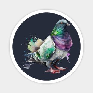 Watercolor Pigeon 8.0 Magnet